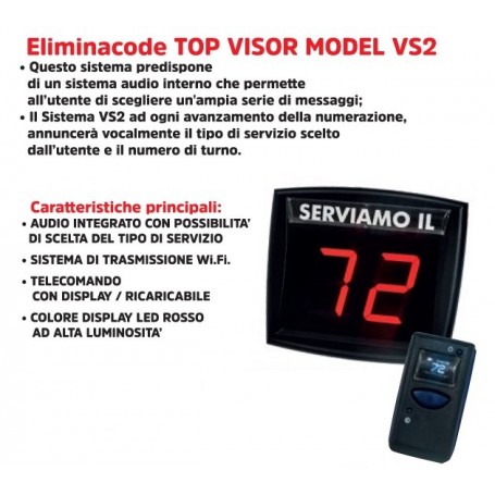 VISORE A 2 CIFRE VS2 C/ALTOPARLANTE VOCE IN ITALIANO