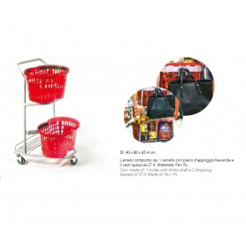 CARRELLO METALLO + 2 CESTI 27 LITRI 