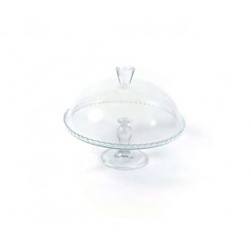 ALZATA C/COPERCHIO VETRO ø 32 X 28 H CM 