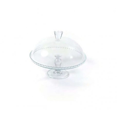 ALZATA C/COPERCHIO VETRO ø 32 X 28 H CM 