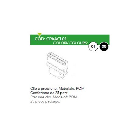 CLIP A PRESSIONE NERO CF25PZ 