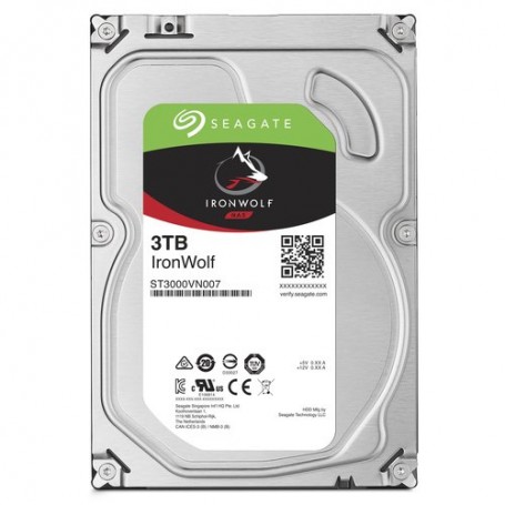 HD SEAGATE IRON WOLF SATA3 3TB 3.5" 5900 RPM  64mb cache 24x7 - NAS HDD - ST3000VN007 - Gar. 3 anni
