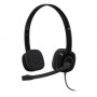 CUFFIA LOGITECH "H151" CON MICROFONO, Ja ck 3,5mm, NERO - 981-000589