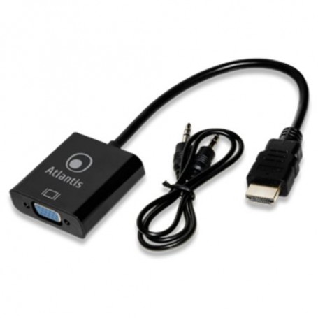 CAVO ADATTATORE ATLANTIS HDMI TO VGA con audio analogico (jack 3,5mm) 20cm A04-HDMI_VGA