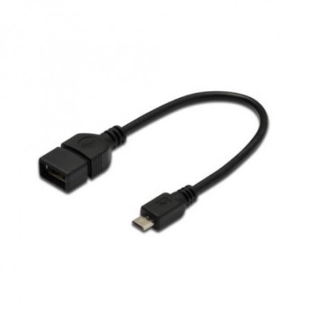 CAVO DIGITUS OTG USB 2.0 MICRO-B/A M-F 0 ,20mt NERO