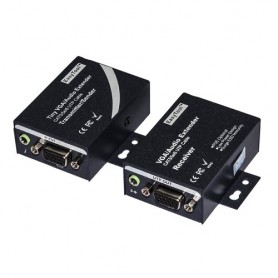EXTENDER LINK CAT 5/6 VGA TRAMITE CAVO R ETE CON AUDIO FINO A 100 METRI