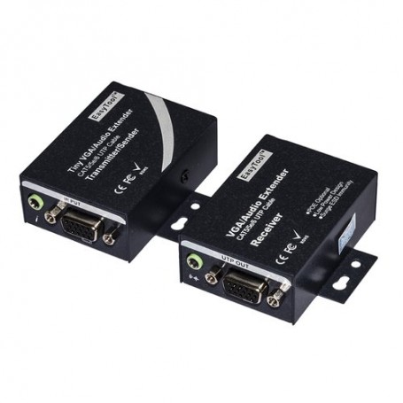 EXTENDER LINK CAT 5/6 VGA TRAMITE CAVO R ETE CON AUDIO FINO A 100 METRI