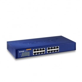 SWITCH TENDA TEG1016D 16P LAN GIGABIT DE SKTOP 10/100/1000Mbps RJ45 13inch CASE METALLICO RACKMOUNTABLE