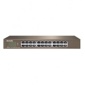 SWITCH TENDA TEG1024D 24P LAN GIGABIT DE SKTOP 10/100/1000Mbps RJ45 13inch CASE METALLICO RACKMOUNTABLE