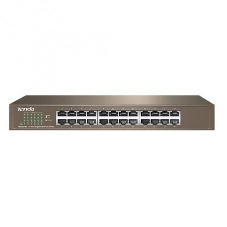 SWITCH TENDA TEG1024D 24P LAN GIGABIT DE SKTOP 10/100/1000Mbps RJ45 13inch CASE METALLICO RACKMOUNTABLE
