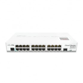 SWITCH MIKROTIK CloudRouter 125-24G-1S-I N with AtherosAR9344 CPU,128MB RAM, 24xGigabit LAN,1xSFP, RouterOS L5,LCD panel,