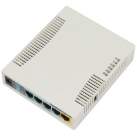 ACCESS POINT MIKROTIK RouterBOARD 951Ui- 2HnD 600Mhz CPU,128MB RAM,5xLAN,2.4Ghz 802b/g/n 2x2 2chain wireless int ant,plas