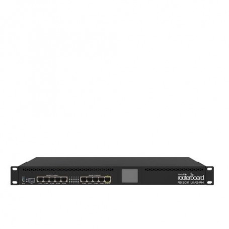 RouterBOARD MIKROTIK 3011UiAS with Dual core 1.4GHz ARM CPU, 1GB RAM, 10xGbit LAN, 1xSFP port, RouterOS L5, 1U rack, LCD