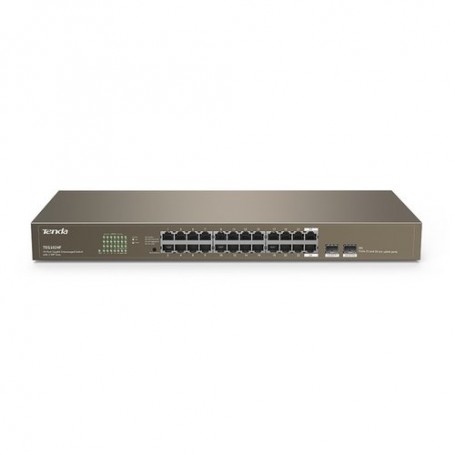 SWITCH TENDA TEG1024F 24P GIGABIT 10/100 /1000 RJ45 +2 SFP Slots UNAMANAGED RACK