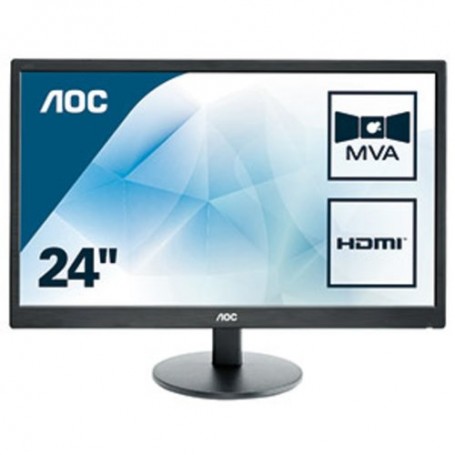 MONITOR AOC LCD 23.6" MVA M2470SWH 0,27 1920x1080 5ms 250cd/mq 1.000:1 2X1W "MULTIMEDIALE" VESA VGA 2 HDMI Black