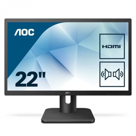 MONITOR AOC LED 21.5" Wide 22E1D 1920x10 80 2ms 250cd/mq 1.000:1(20.000.000:1) 2X2W MM DVI HDMI