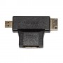 ADATTATORE HDMI LINK FEMMINA A MINI HDMI MASCHIO + MICRO HDMI MASCHIO