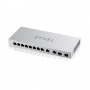 SWITCH XGS1010-12-ZZ0101F - Switch Unman aged, 8 porte 2.5 Gigabit, 2 porte SFP+ 10Gbe, design senza ventole, Desktop/Rac
