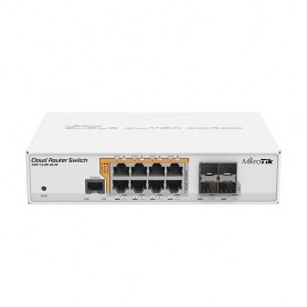 MIKROTIK Cloud Router Switch CR112-8P-4S -IN with QCA8511 400Mhz CPU,128MB RAM, 8Gb LAN with PoE-out,4SFP, RouterOS L5, P