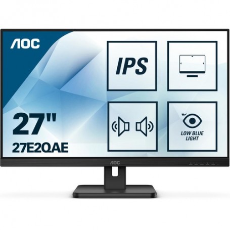 MONITOR AOC LED 27" Wide 27E2QAE IPS 192 0x1080 4ms 250cd/mq 20.000.000:1 2x2W MM VGA HDMI DP