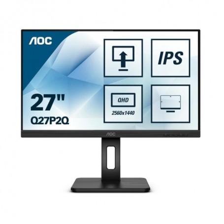 MONITOR AOC LED 27" Wide Q27P2Q IPS 2560 x1440 4ms 300cd/mq 50.000.000:1 2x2W MM PIVOT REG.H VGA HDMI DP USB